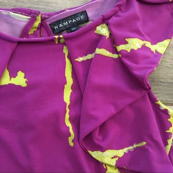 Rampage Tie Dye Pink Dress Ruffle Top Abstract Psychedelic Artsy - Picture 7 of 9